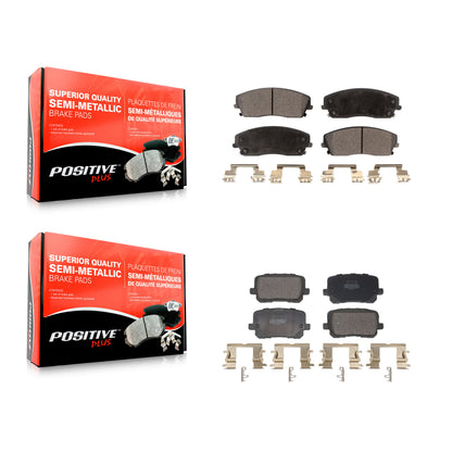 Semi-Metallic Brake Pads Front Rear Kit For Dodge Charger