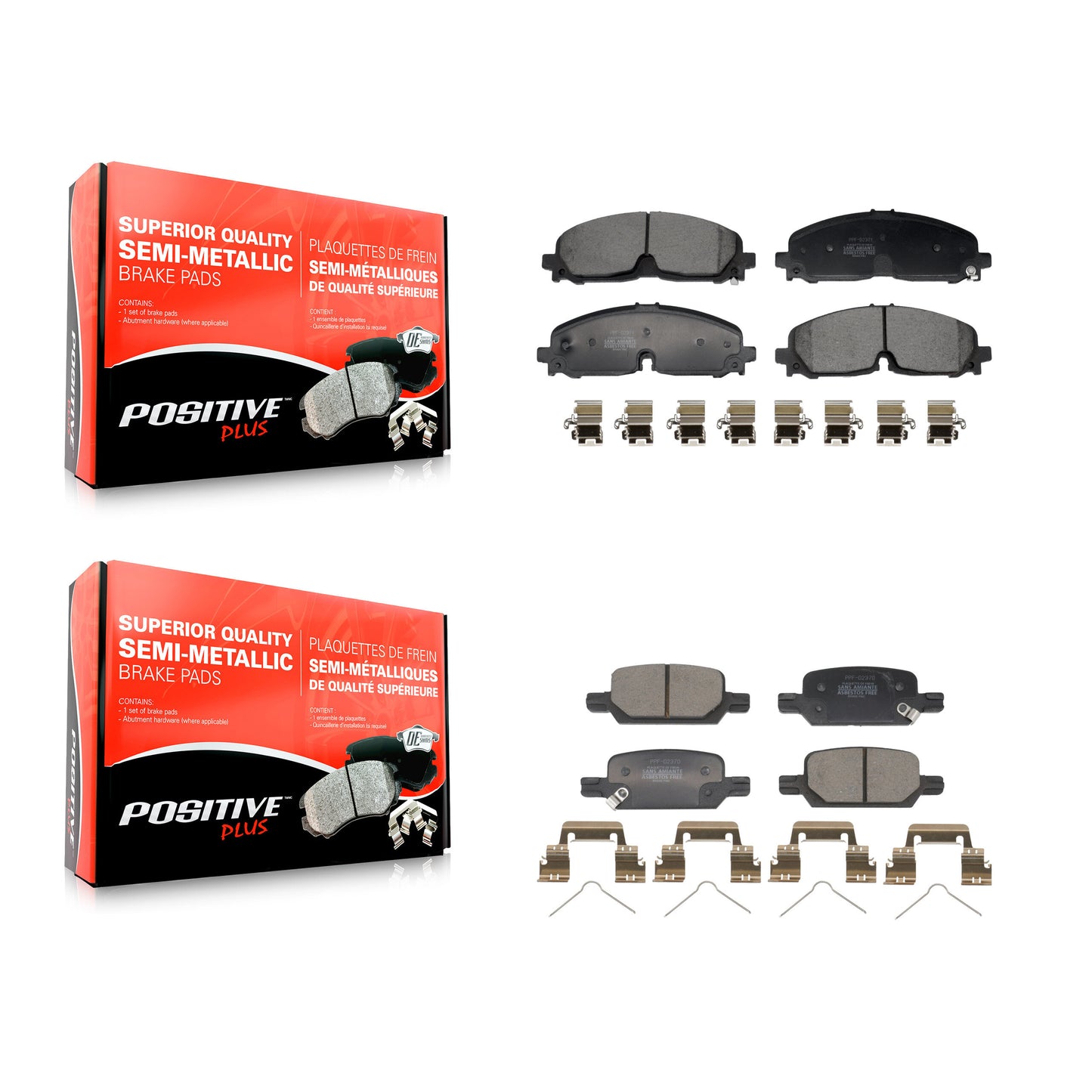 Semi-Metallic Brake Pads Front Rear Kit For Chevrolet Colorado GMC Canyon