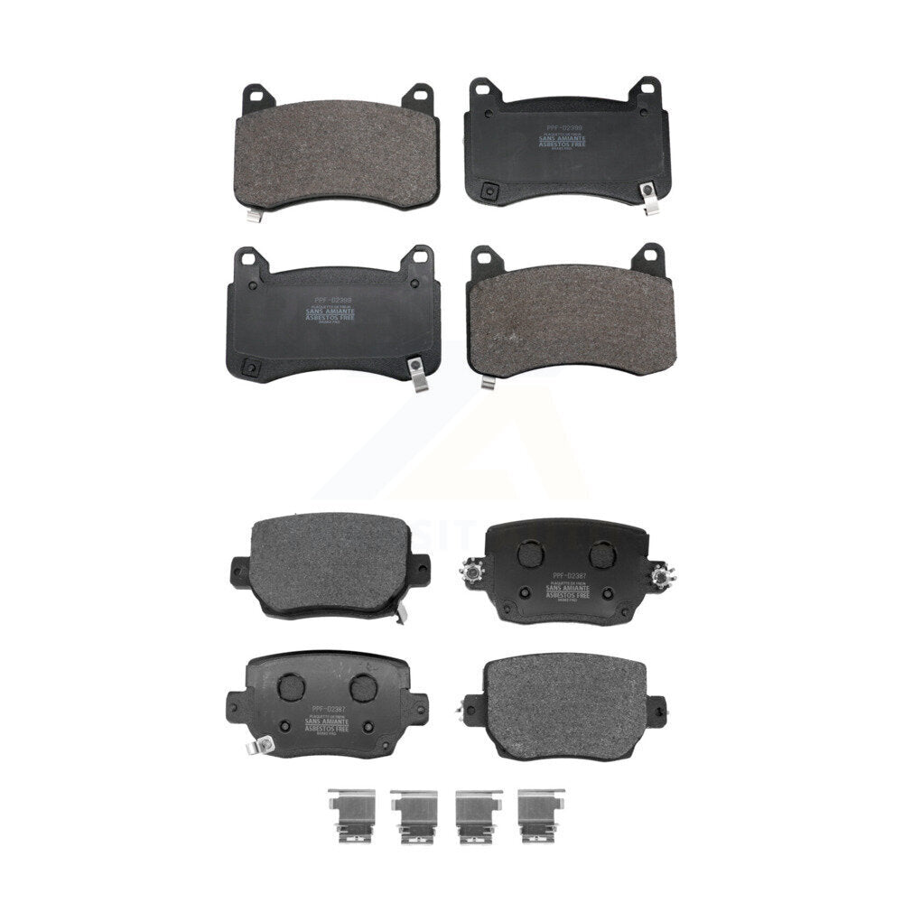 Semi-Metallic Brake Pads Front Rear Kit For Tesla 3 With Red Painted Calipers