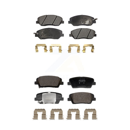 Semi-Metallic Brake Pads Front Rear Kit For 2013-2016 Hyundai Santa Fe XL 3.3L