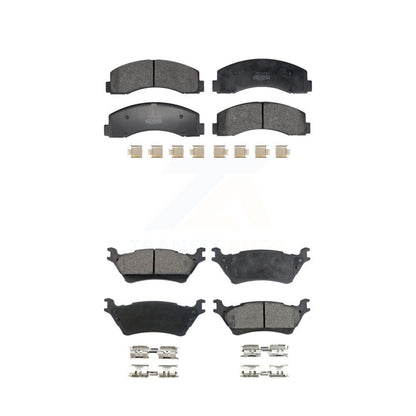 Semi-Metallic Brake Pads Front Rear Kit For Ford F-150 With Manual Parking