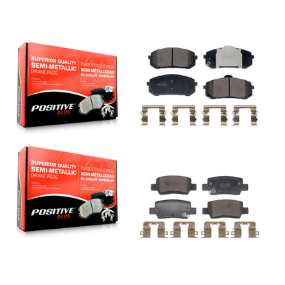 Semi-Metallic Brake Pads Front Rear Kit For Hyundai Elantra