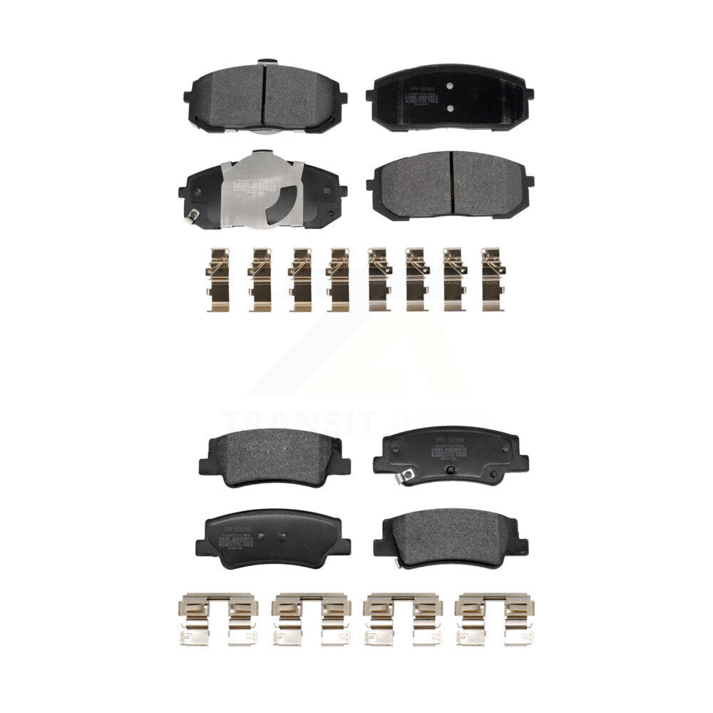 Semi-Metallic Brake Pads Front Rear Kit For Hyundai Sonata Kia Niro EV K5