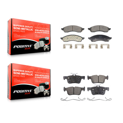 Semi-Metallic Brake Pads Front Rear Kit For Ford Edge Lincoln Nautilus