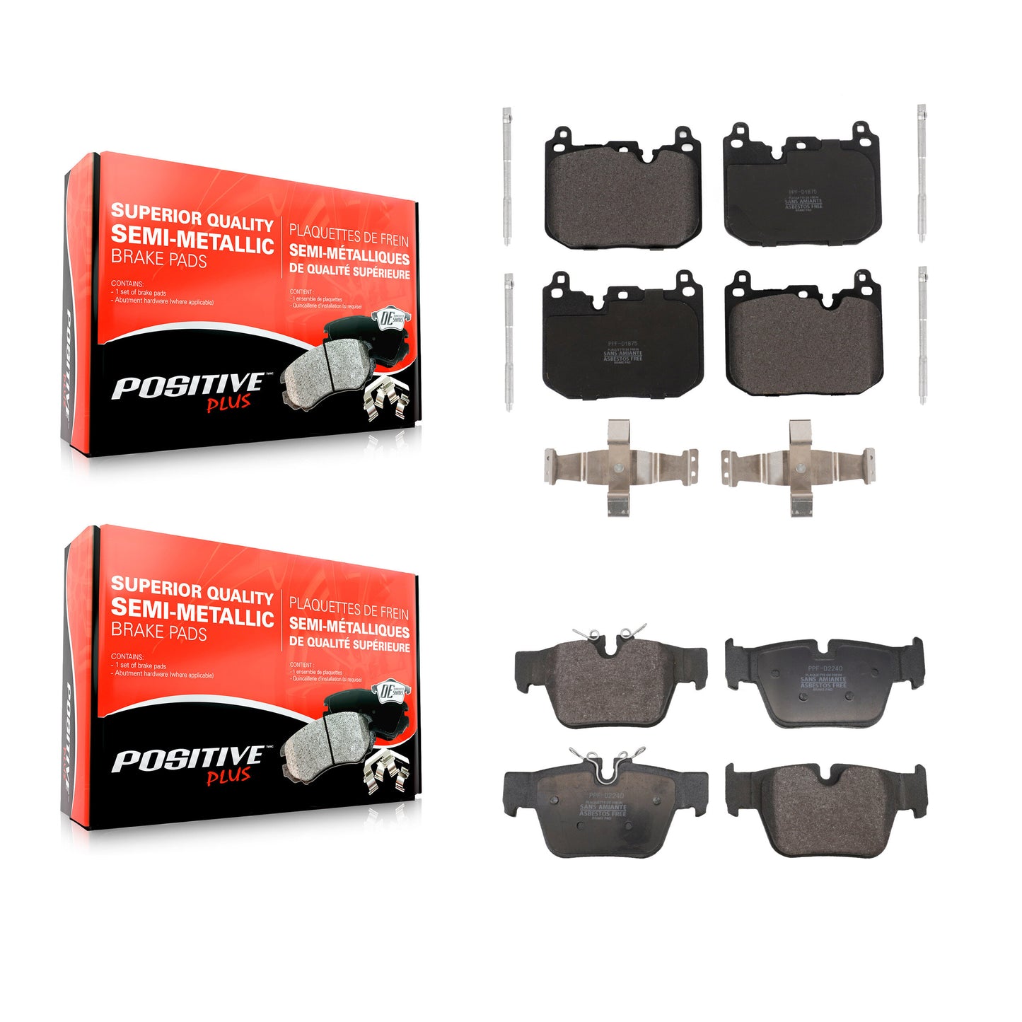 Semi-Metallic Brake Pads Front Rear Kit For BMW X2 Mini Cooper Clubman
