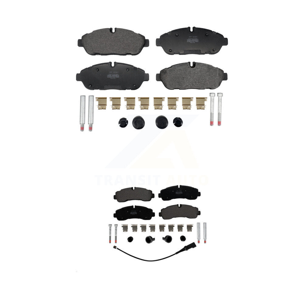 Semi-Metallic Brake Pads Front Rear Kit For Ford Transit-350 HD AWD