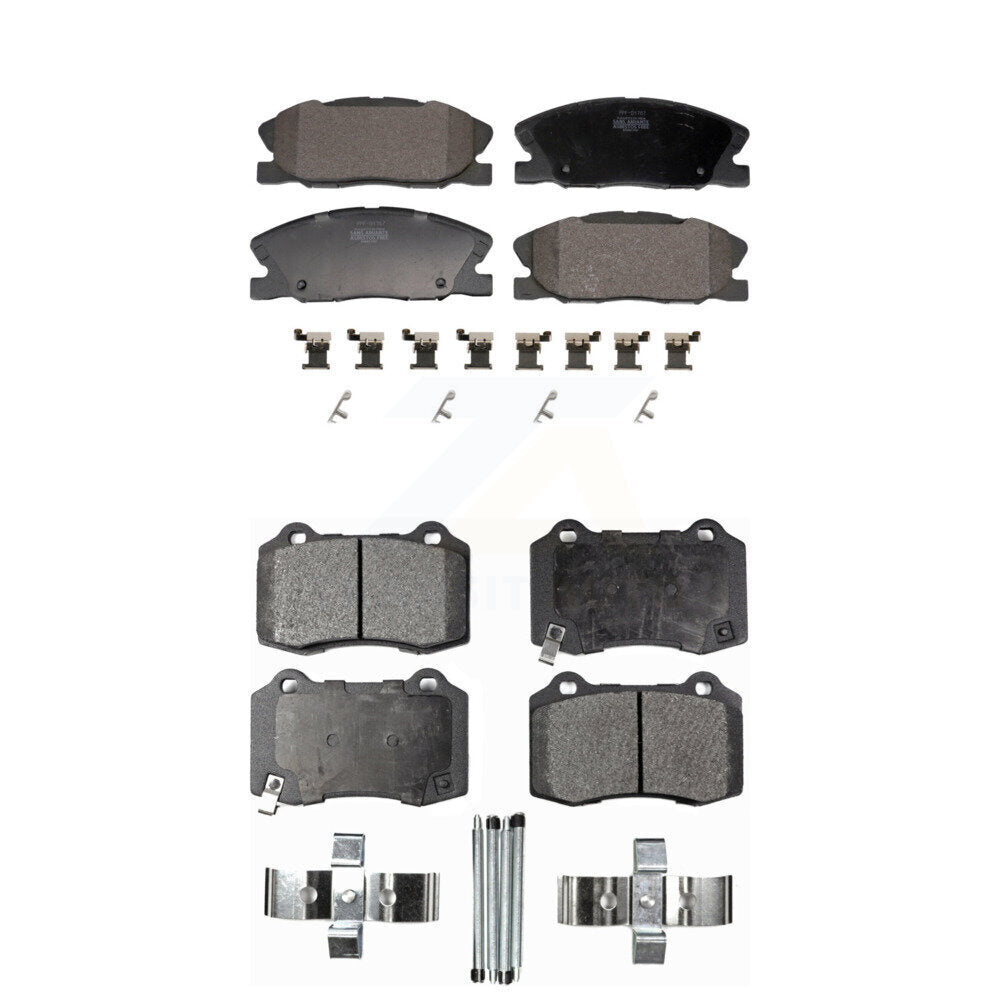 Semi-Metallic Brake Pads Front Rear Kit For Dodge Charger