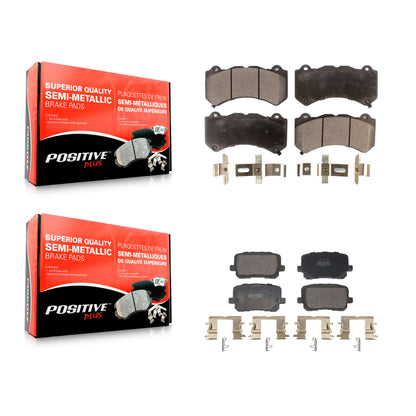 Semi-Metallic Brake Pads Front Rear Kit For Dodge Charger