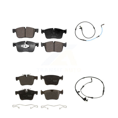 Semi-Metallic Disc Brake Pads And Wear Sensors Front Rear Kit For Jaguar XE XF