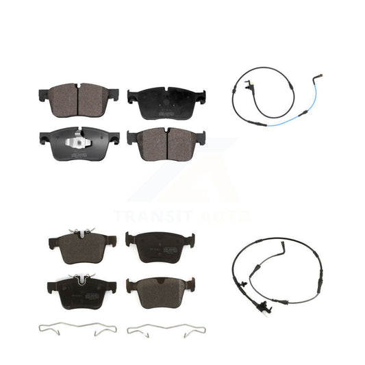 Semi-Metallic Disc Brake Pads And Wear Sensors Front Rear Kit For Jaguar XE XF