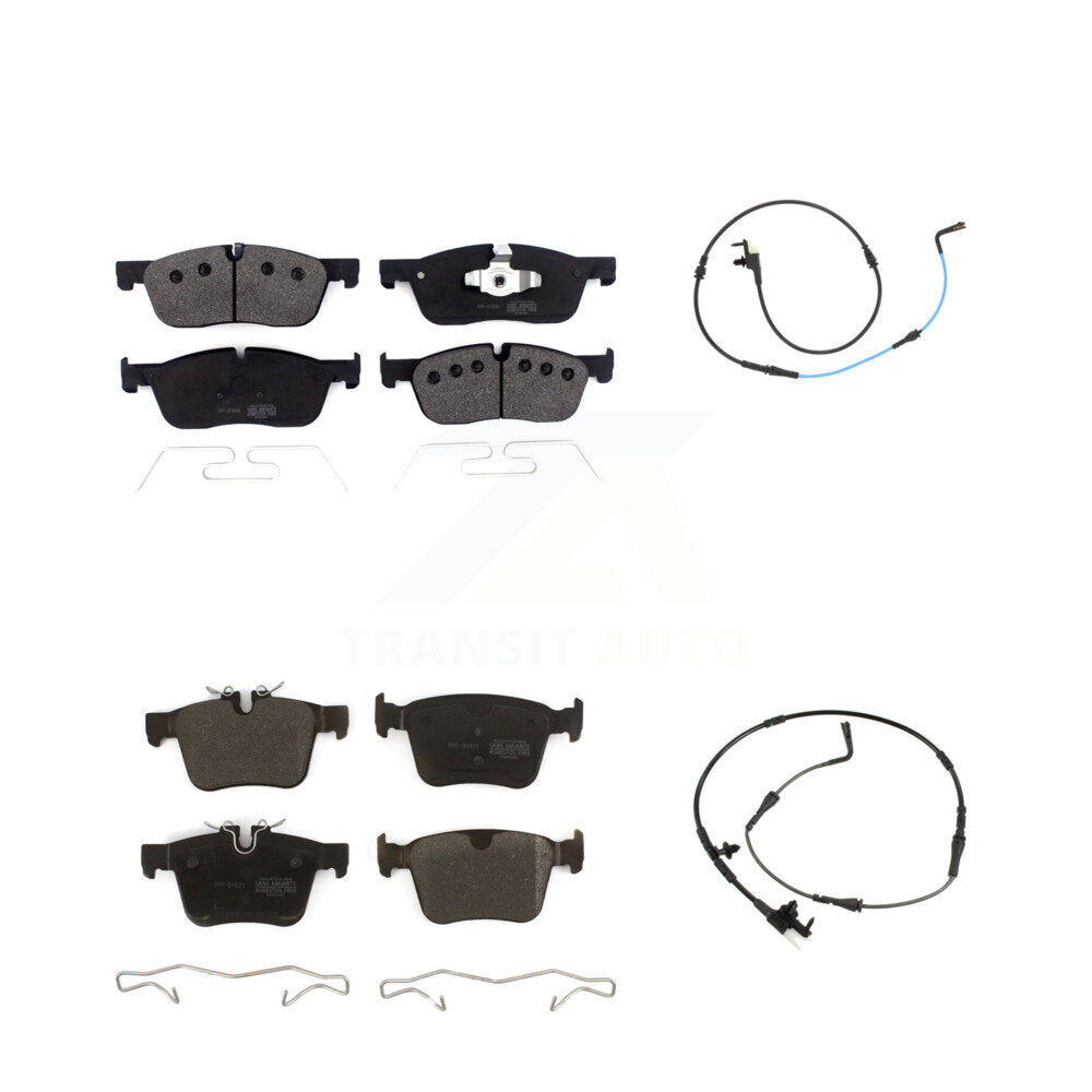 Semi-Metallic Disc Brake Pads And Wear Sensors Front Rear Kit For Jaguar XE XF