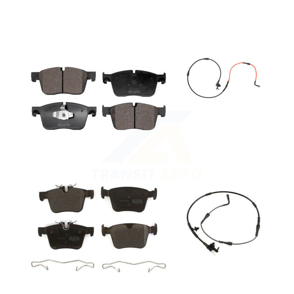 Semi-Metallic Disc Brake Pads And Wear Sensors Front Rear Kit For Jaguar XE