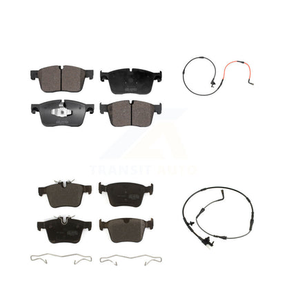 Semi-Metallic Disc Brake Pads And Wear Sensors Front Rear Kit For Jaguar XE