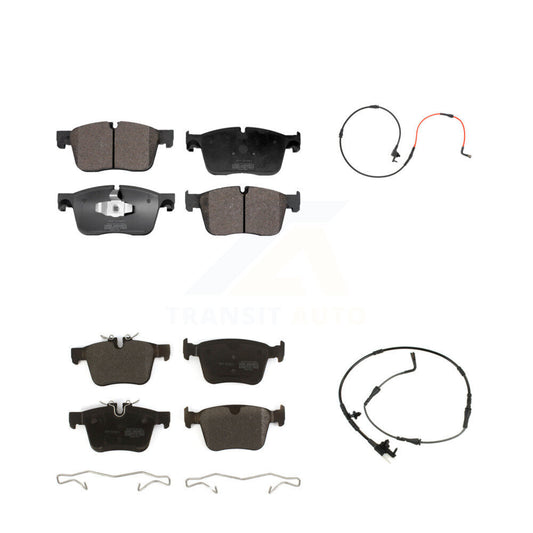 Semi-Metallic Disc Brake Pads And Wear Sensors Front Rear Kit For Jaguar XE