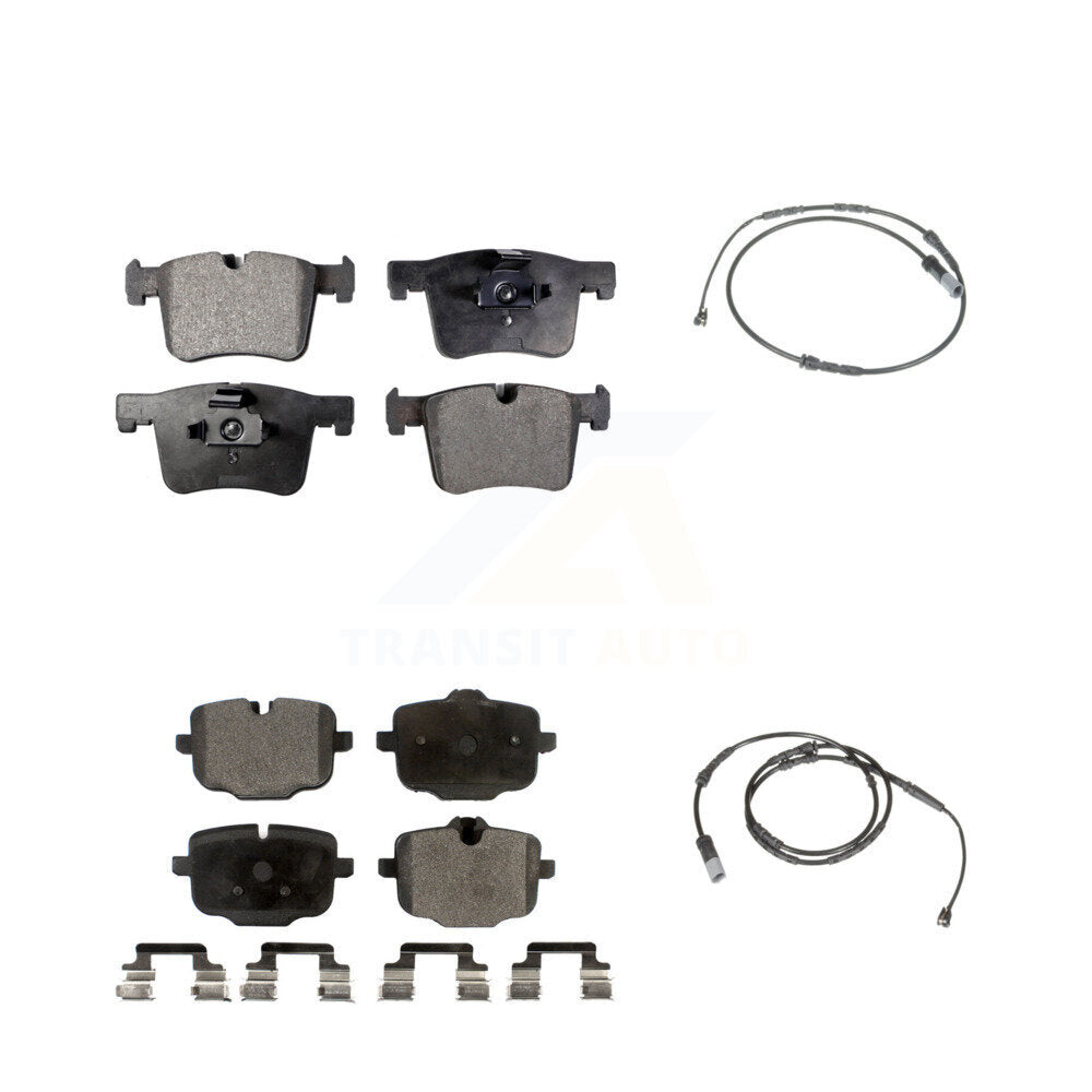 Semi-Metallic Brake Pads & Wear Sensor Front Rear Kit For 2012 BMW X3 From 10 11