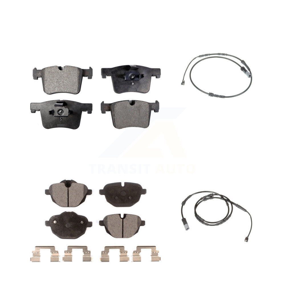 Semi-Metallic Disc Brake Pads And Wear Sensors Front Rear Kit For BMW X3 X4