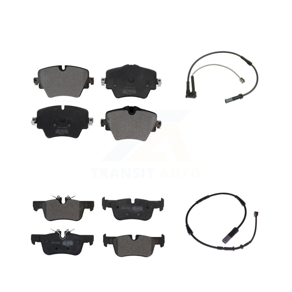 Semi-Metallic Brake Pad And Wear Sensor Front Rear Kit For BMW X1 Mini Cooper X2