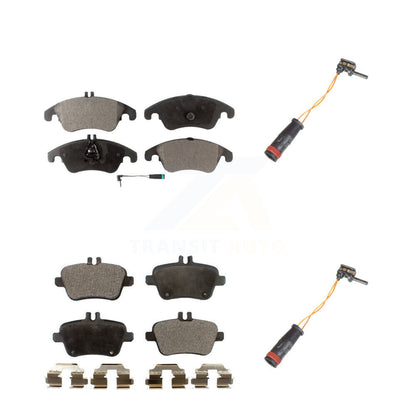 Semi-Metallic Disc Brake Pads And Extra Wear Sensors Front Rear Kit For