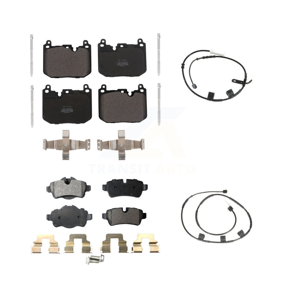 Semi-Metallic Disc Brake Pads And Wear Sensors Front Rear Kit For Mini Cooper