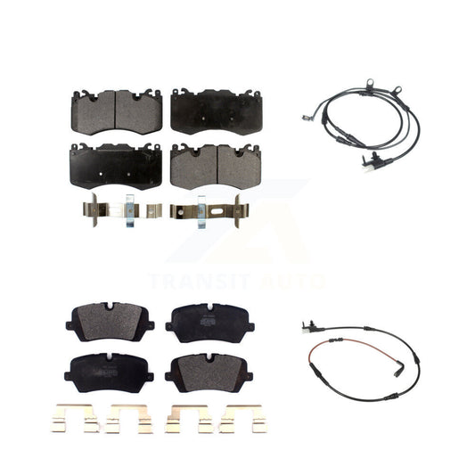 Semi-Metallic Brake Pads & Wear Sensor Front Rear Kit For Land Rover Range Sport
