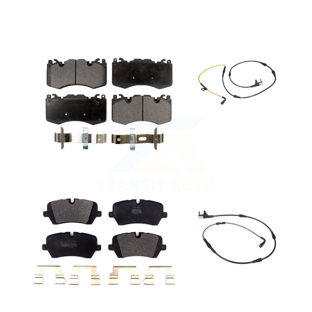 Semi-Metallic Brake Pads & Wear Sensor Front Rear Kit For Land Rover Range Sport