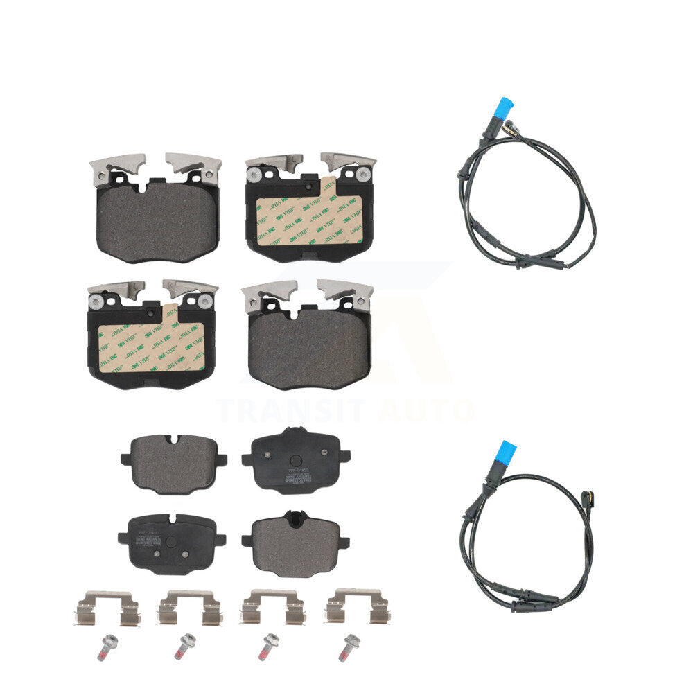 Semi-Metallic Disc Brake Pads And Wear Sensors Front Rear Kit For BMW X3