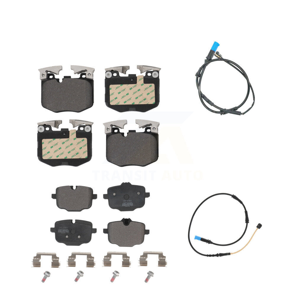 Semi-Metallic Disc Brake Pads And Wear Sensors Front Rear Kit For BMW X4