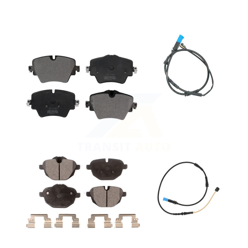 Semi-Metallic Disc Brake Pads And Wear Sensors Front Rear Kit For BMW X4