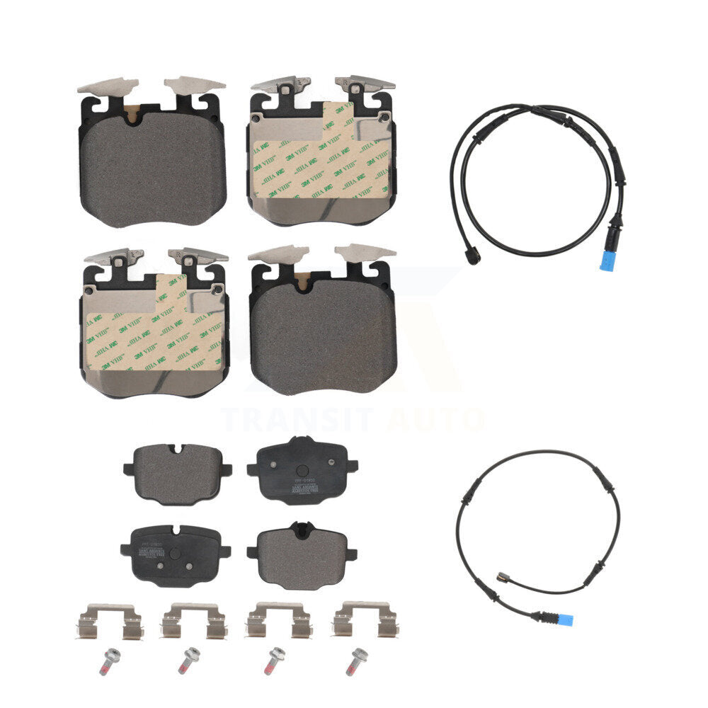 Semi-Metallic Disc Brake Pads And Wear Sensors Front Rear Kit For BMW X5 X7 X6