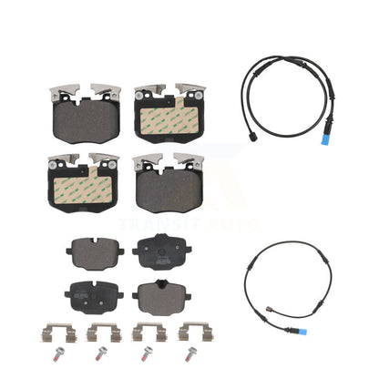 Semi-Metallic Disc Brake Pads And Wear Sensors Front Rear Kit For BMW X5 X7