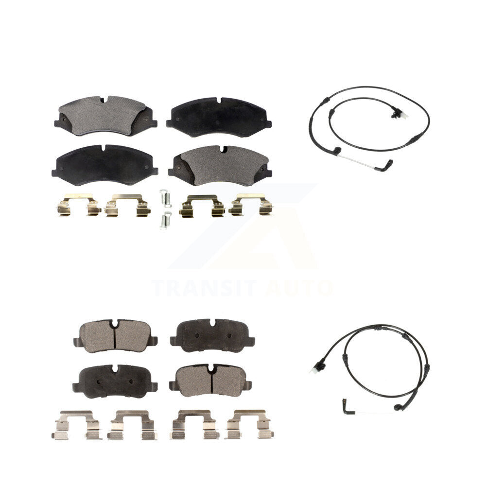 Semi-Metallic Brake Pads & Wear Sensor Front Rear Kit For Land Rover Range Sport