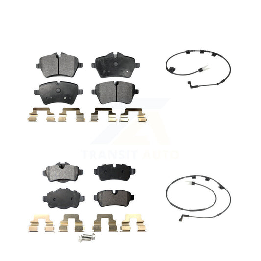 Semi-Metallic Disc Brake Pads And Wear Sensors Front Rear Kit For Mini Cooper