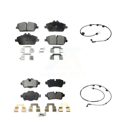 Semi-Metallic Disc Brake Pads And Wear Sensors Front Rear Kit For Mini Cooper