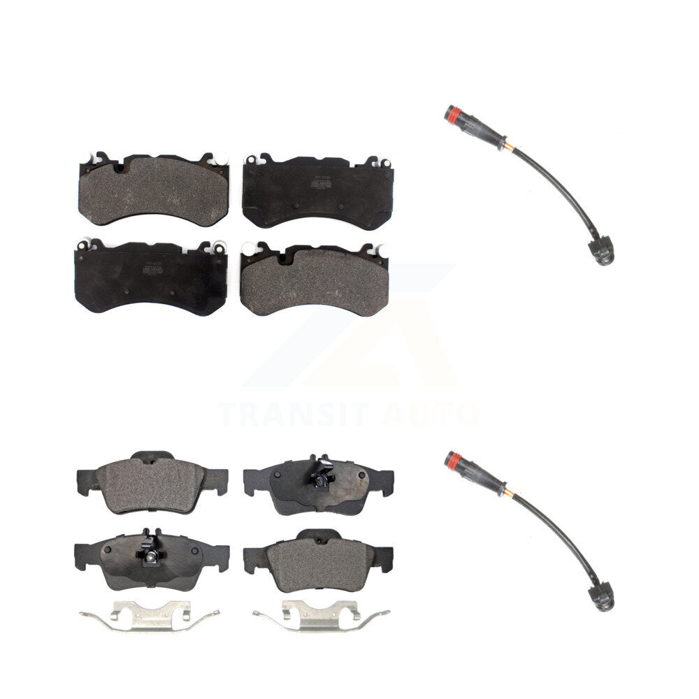 Semi-Metallic Brake Pads & Wear Sensor Front Rear Kit For Mercedes-Benz SL63 AMG