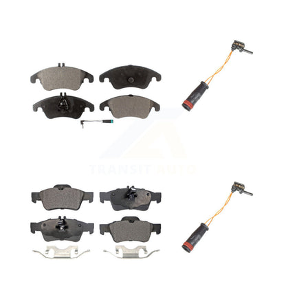 Semi-Metallic Brake Pads Extra Wear Sensor Front Rear Kit For Mercedes-Benz E350