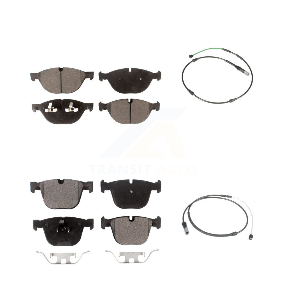 Semi-Metallic Disc Brake Pads And Wear Sensors Front Rear Kit For BMW X5 X6