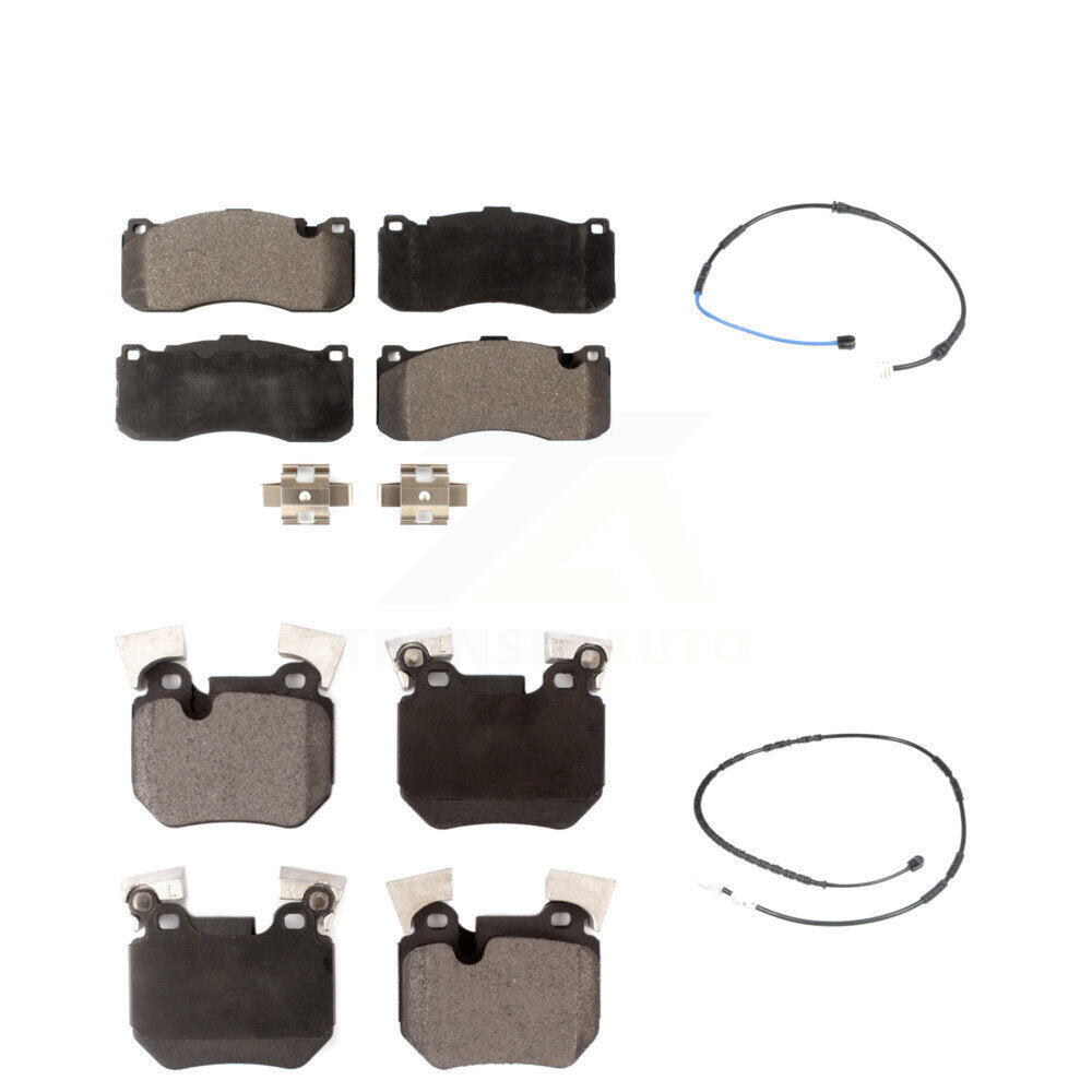 Semi-Metallic Disc Brake Pads And Wear Sensors Front Rear Kit For BMW 135i 3.0L