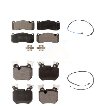Semi-Metallic Disc Brake Pads And Wear Sensors Front Rear Kit For BMW 135i 3.0L