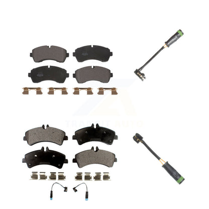 Semi-Metallic Brake Pads Extra Wear Sensor Front Rear Kit For Mercedes-Benz 3500