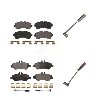Semi-Metallic Disc Brake Pads And Extra Wear Sensors Front Rear Kit For
