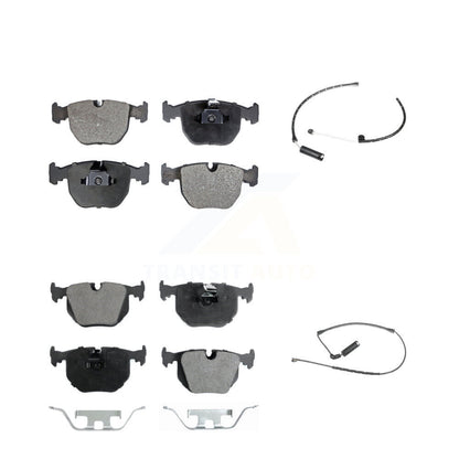 Semi-Metallic Disc Brake Pads And Wear Sensors Front Rear Kit For BMW X5
