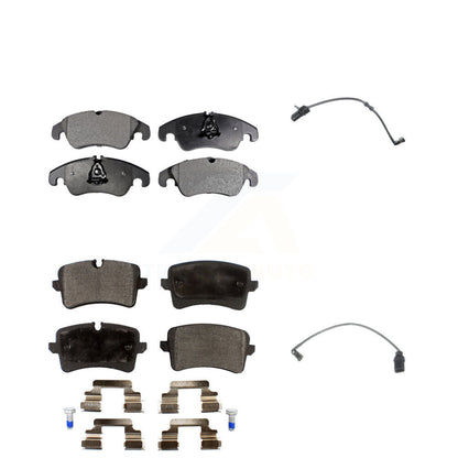 Semi-Metallic Disc Brake Pad & Wear Sensor Front Rear Kit For Audi A7 Quattro A6
