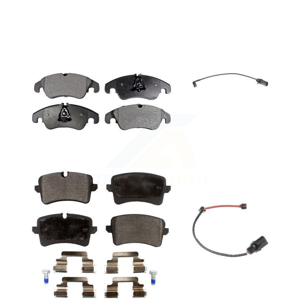 Semi-Metallic Disc Brake Pads And Wear Sensors Front Rear Kit For 2012 Audi A6
