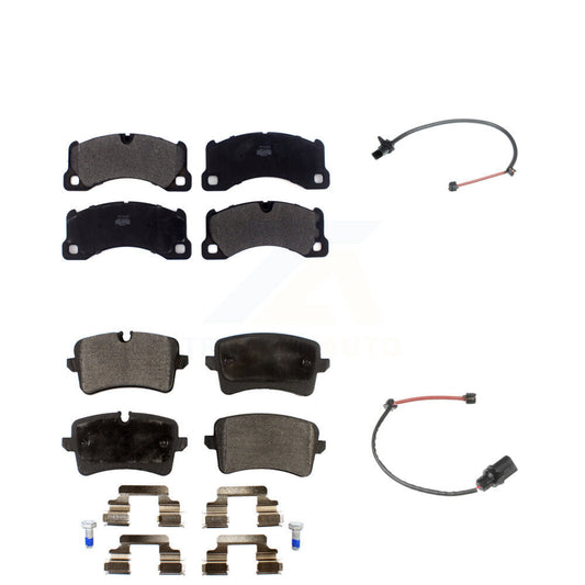 Semi-Metallic Disc Brake Pads And Wear Sensors Front Rear Kit For Porsche Macan