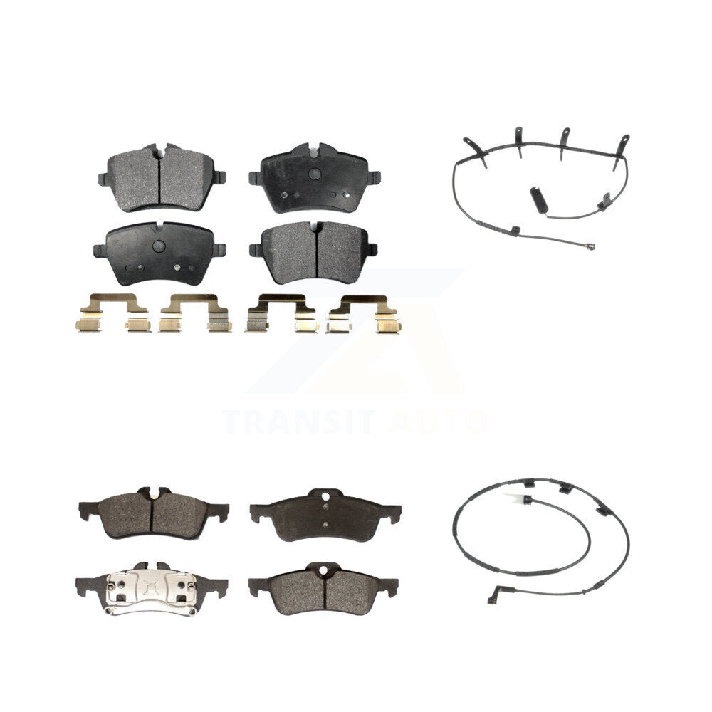 Semi-Metallic Brake Pad And Wear Sensor Front Rear Kit For 2006 Mini Cooper 1.6L