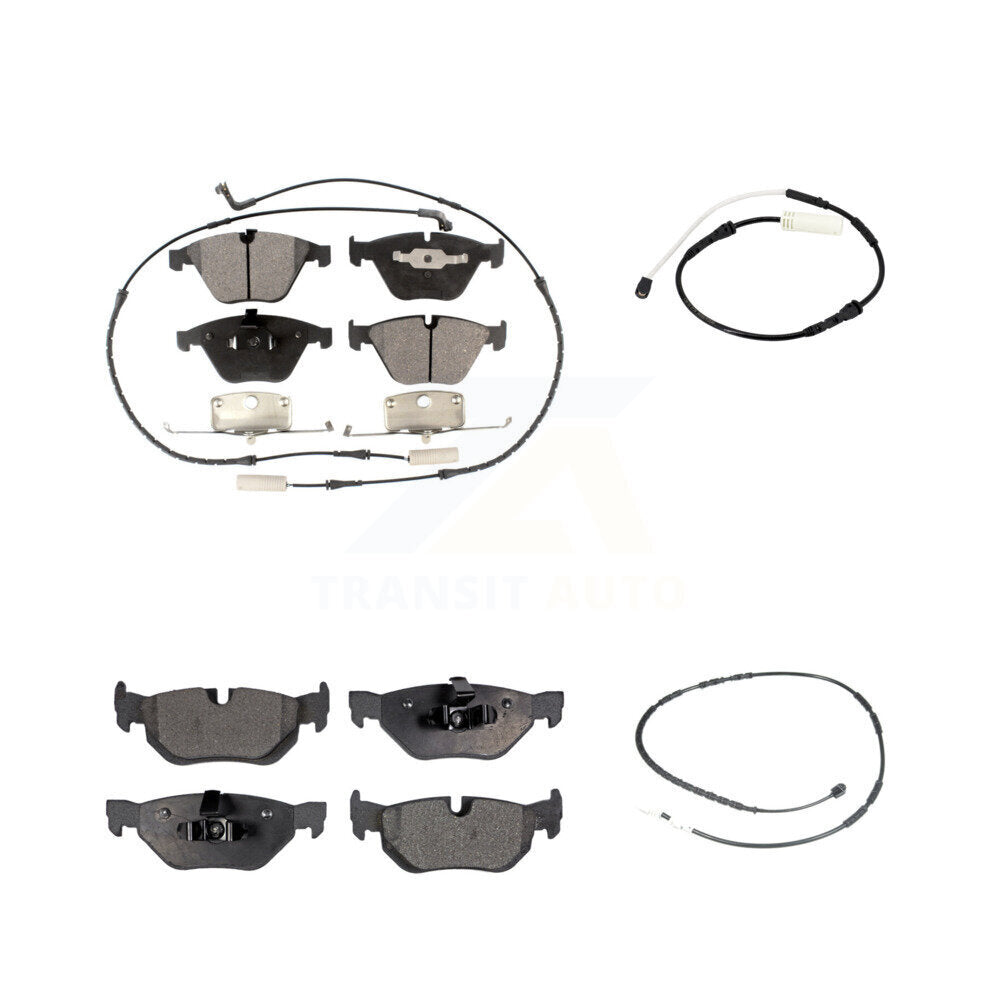 Semi-Metallic Brake Pad And Extra Wear Sensor Front Rear Kit For BMW 328i xDrive