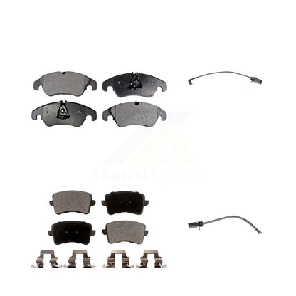 Semi-Metallic Disc Brake Pads And Wear Sensors Front Rear Kit For Audi Q5