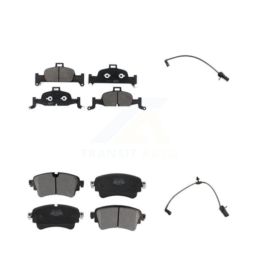 Semi-Metallic Disc Brake Pad & Wear Sensor Front Rear Kit For Audi A4 Quattro A5