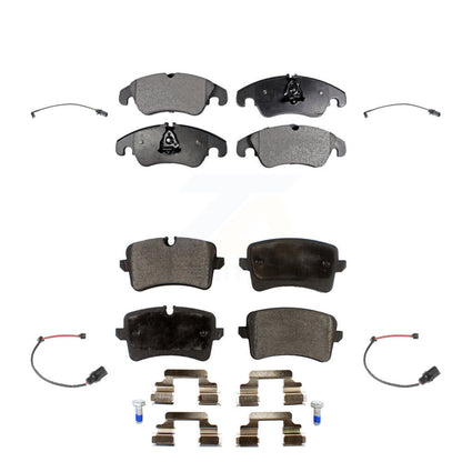 Semi-Metallic Disc Brake Pads And Wear Sensors Front Rear Kit For 2012 Audi A6