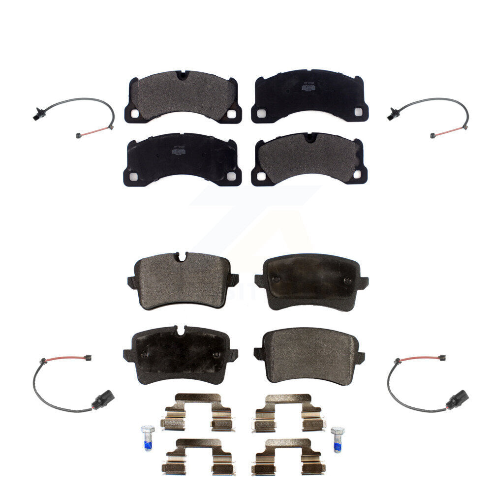 Semi-Metallic Disc Brake Pads And Wear Sensors Front Rear Kit For Porsche Macan